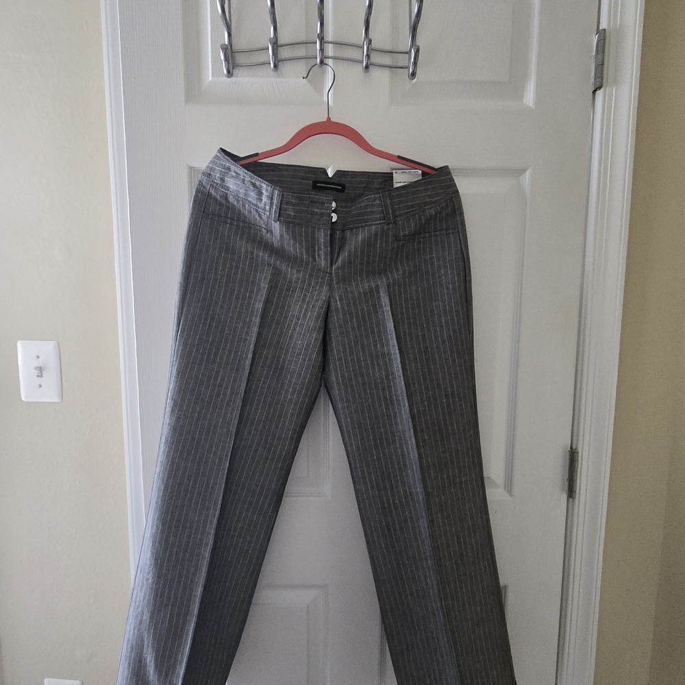 Express Women's Gray Striped Wide Leg Pants